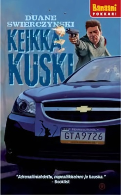 Keikkakuskin kannessa on Ossi Hiekkalan maalaus Chevrolet-henkilöautosta, jonka vieressä seisoo tuimailmeinen mies ampumassa pistoolilla.