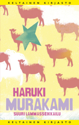 Suuri lammasseikkailu -kirjan kannessa on pelkistettyjä kuvia lampaasta ja vihreä tähti.