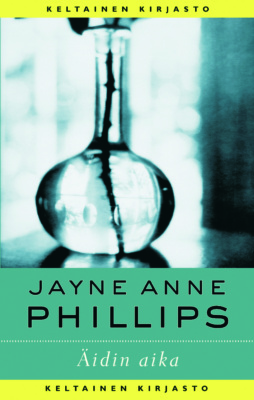 Äidin aika -kirjan kannessa on valokuva lasisesta maljakosta, jossa on yksi kasvin varsi. Itse kukka on rajattu pois kuvasta.