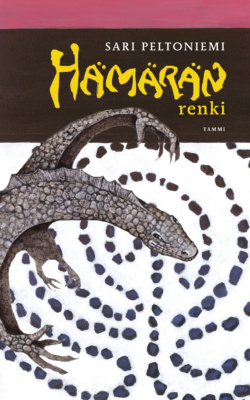 Hämärän renki -kirjan kannessa on liskomainen olento, taustallaan jatulintarha.