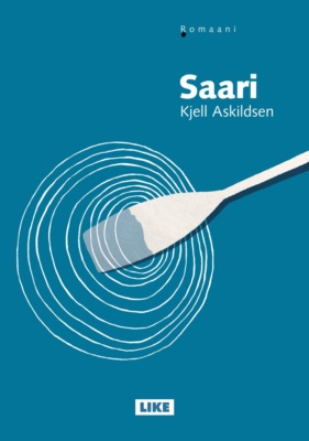 Saari-kirjan turkoosissa kannessa on piirros airosta, joka rikkoo vedenpinnan ja aiheuttaa pyöreitä kehiä.