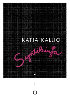 Syntikirjan kannessa on piirros mustasta rullaverhosta vedettynä alas.