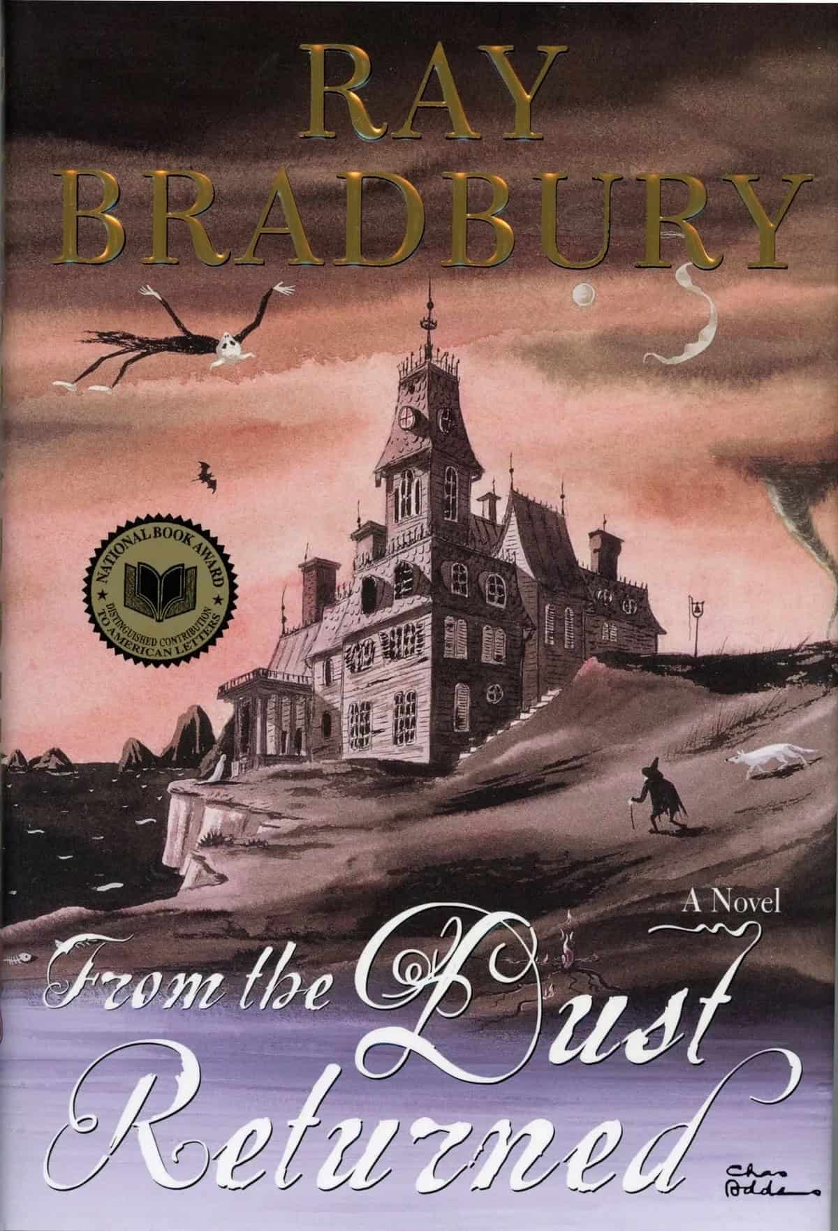 From the Dust Returned -kirjan kannessa on Charles Addamsin maalaus aavemaisesta kartanosta. Taivaalla lentää joku kummitus ja kartanon edustalla kulkee noitamainen hahmo.