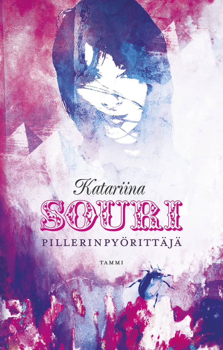 Pillerinpyörittäjä-kirjan kannessa on varsin epämääräinen kuva naisesta ja pillerinpyörittäjäkuoriaisesta.