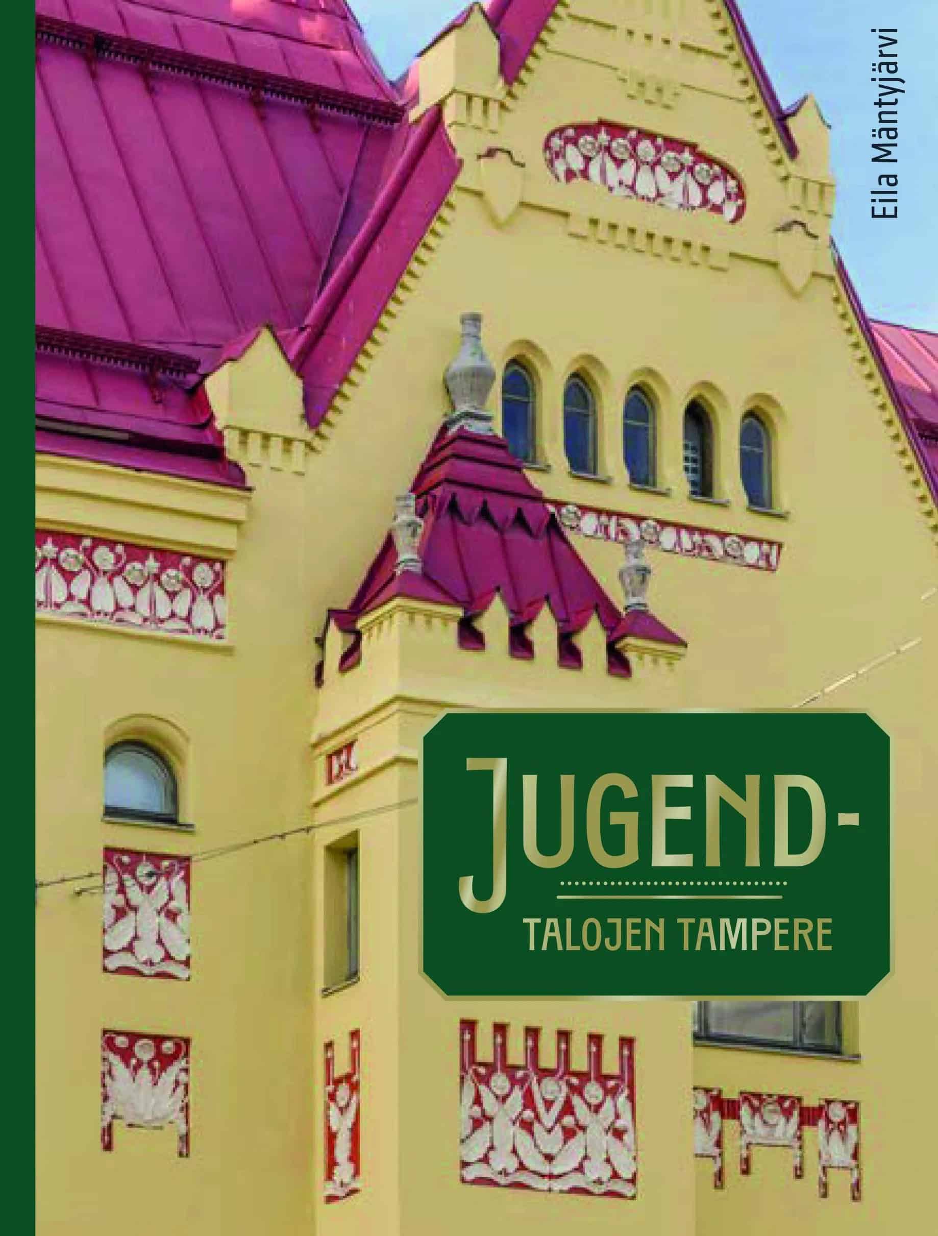 Jugend-talojen Tampere -kirjan kannessa on lähikuva Tampereella sijaitsevan Tirkkosen talon julkisivun koristeellisista yksityiskohdista.