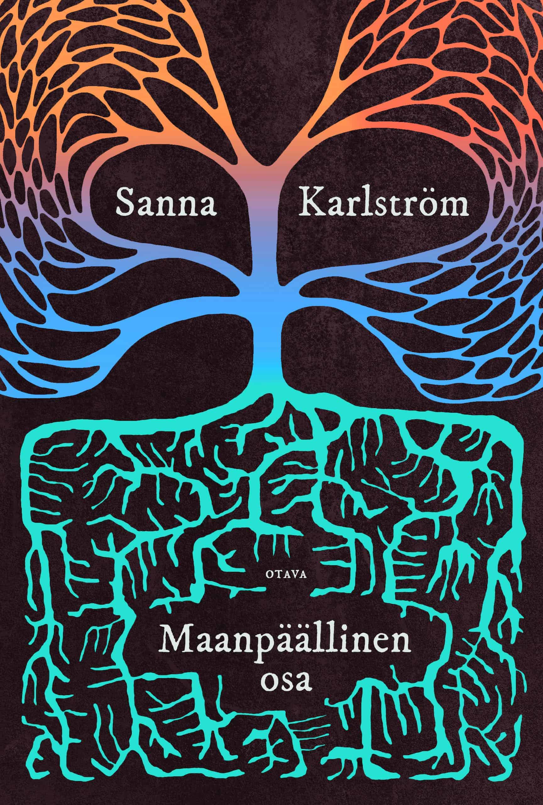 Maanpäällinen osa -kirjan kannessa on piirros puusta ja sen maanalaisesta juuristosta. Puun maanpäällinen osa muodostaa ikään kuin keuhkot.