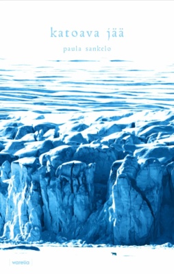 Katoava jää -kirjan kannessa on kuva jäätikön reunasta. Mittakaavaa antaa etualalla oleva pienenpieni jääkarhu, eli jäätikkö on kymmeniä metrejä korkea.