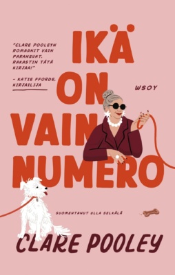Ikä on vain numero -kirjan kannessa on piirros vanhasta aurinkolasipäisestä naisesta pitelemässä koiran hihnaa. Hihna kulkee ulos kannesta ja toisella puolella kantta on valkoinen koira, joka on hihnassa kiinni.