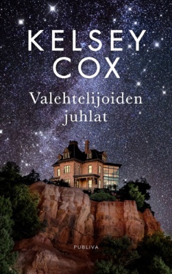 Valehtelijoiden juhlat -kirjan kannessa on kuva jyrkänteen päällä olevasta kartanosta. Taustalla on runsastähtinen tähtitaivas.