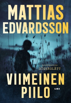 Viimeisen piilon kannessa on sinisävyistä heinikkoa, jonka seassa näkyy sumeana lapsen siluetti.