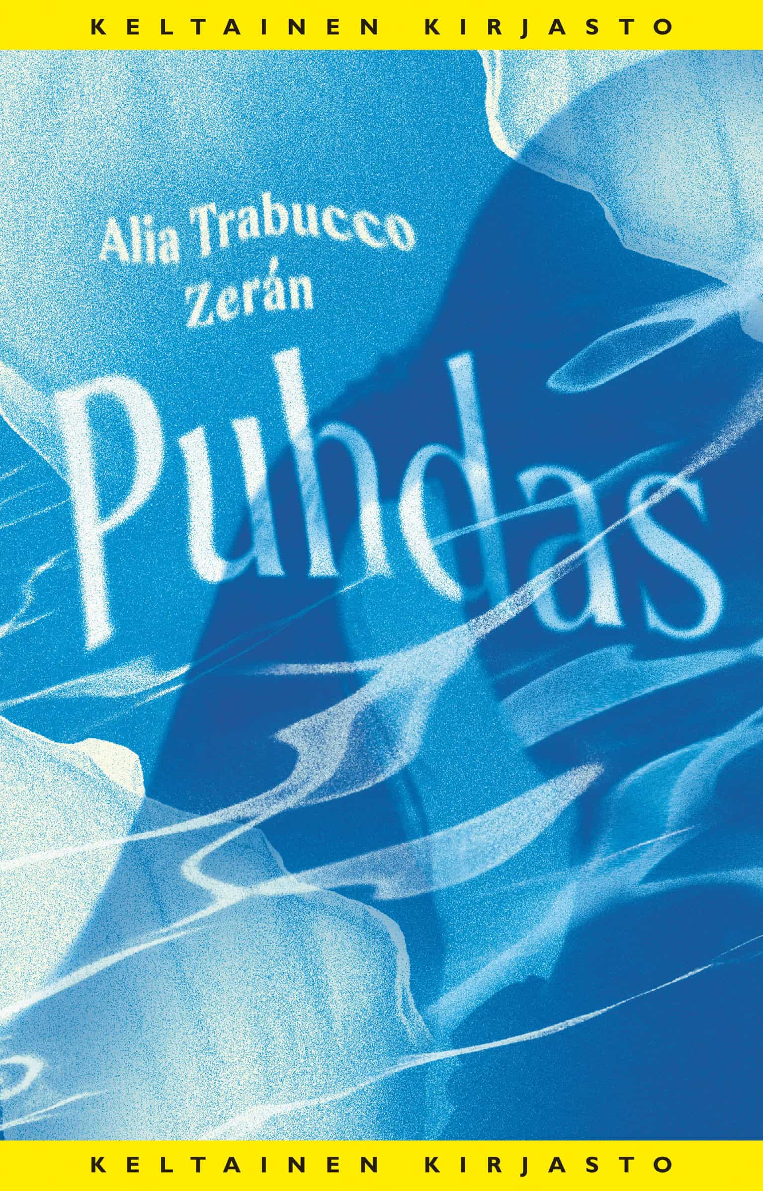 Puhdas-kirjan kannessa on aaltoileva sinivalkoinen kuvio, joka tuo mieleen sinikaakeliseen uima-altaaseen veden pintaan piirtyvän ihmisen varjon.