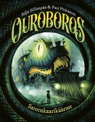 Sateenkaarikäärme-kirjan kannessa on piirros pienestä pojasta seisomassa asemalaiturilla vierellään iso käärmeeltä näyttävä juna. Kuvaa kiertää ympyrälle kietoutunut käärme. Kannessa on kirjan nimeä isommalla sarjan nimi, Ouroboros.