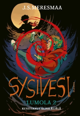 Sysivesi-kirjan kannessa punaiseen huppariin pukeutunut teinipoika putoaa alas kaivoon. Ylhäällä kaivon suuaukolla näkyy poikaa kohti kurottava hahmo. Pojan päällä on punainen spiraalikuvio.