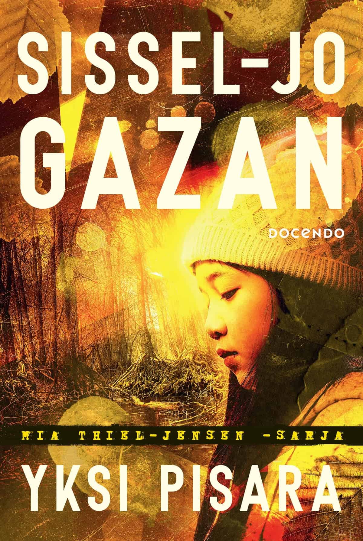 Yksi pisara -kirjan kannessa on profiilikuva pipopäisestä aasialaisen näköisestä nuoresta naisesta. Taustalla on puita ja puiden lehtiä ja koko kuva on käsitelty läpeensä keltaiseksi.