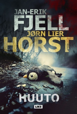 Huudon kannessa on lähikuva maassa lojuvasta pingviinipehmolelusta. Kannen oikea yläkulma on veritahroissa ja kuva on naarmuilla ja kulunut.