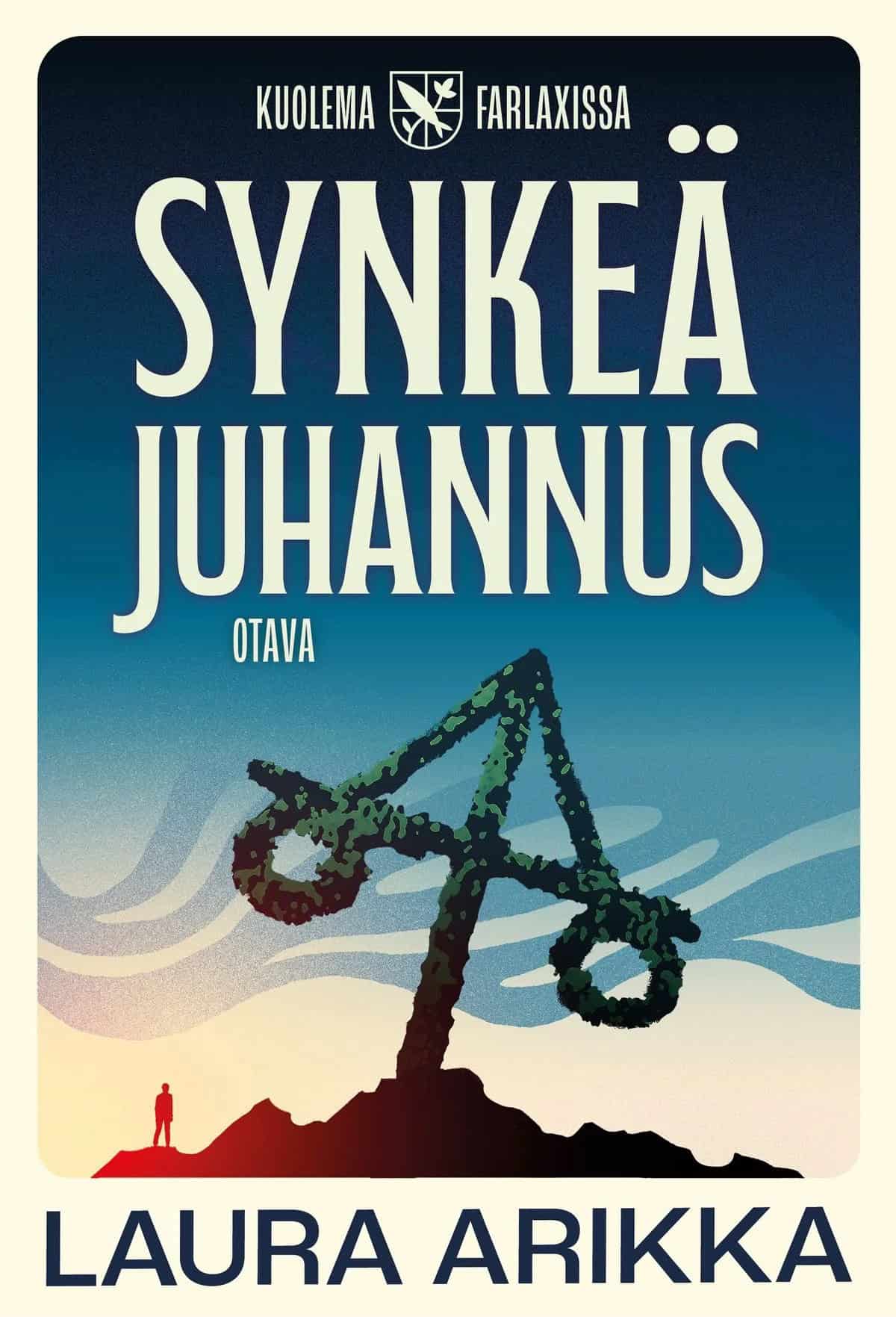 Synkeä juhannus -kirjan kannessa on piirros juhannussalosta.