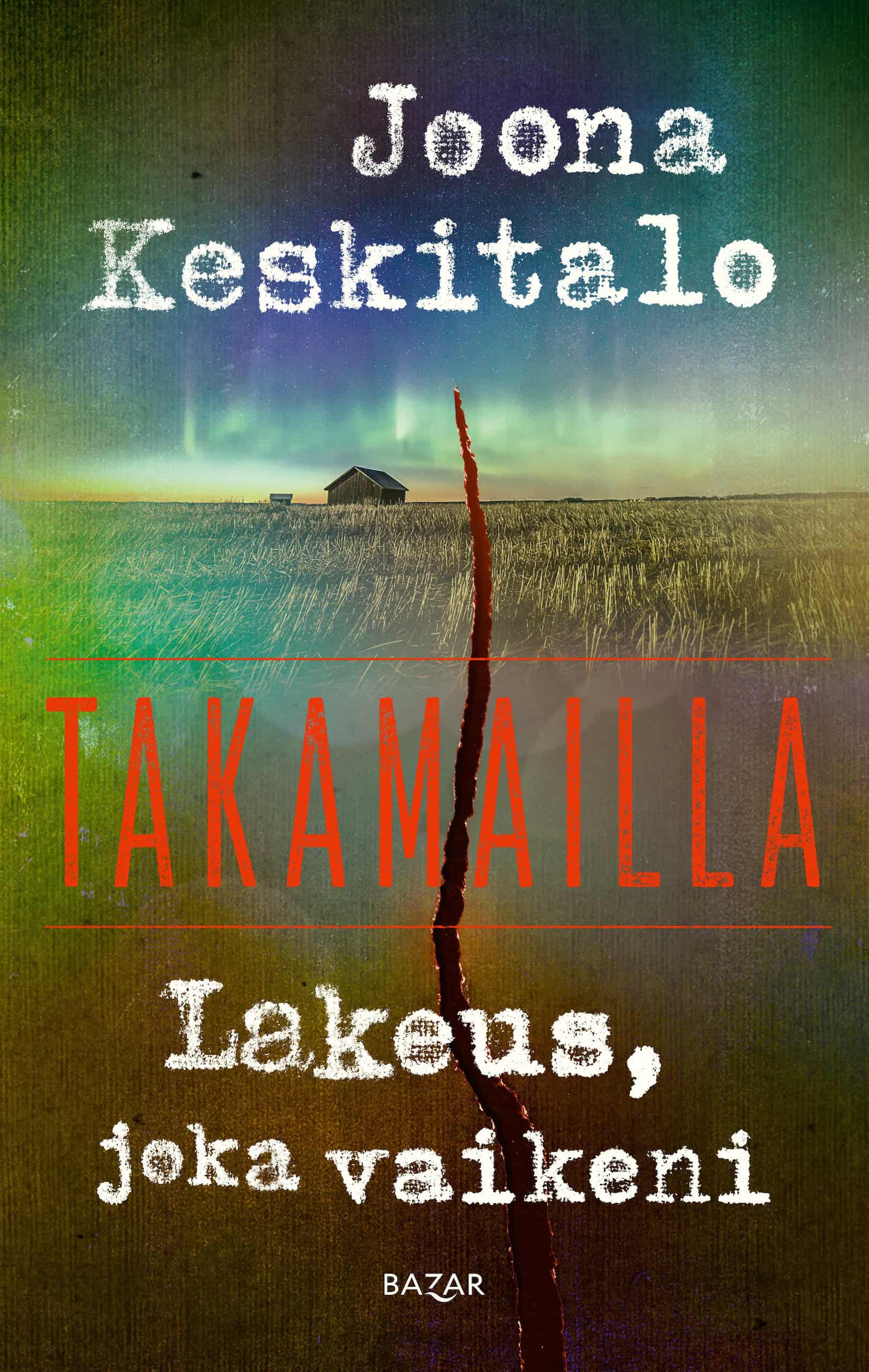 Lakeus, joka vaikeni -kirjan kannessa on valokuva yksinäisestä ladosta pellolla. Kuva on värivirheinen ja kirjan ja kirjoittajan nimetkin on kirjoitettu suttuisella kirjoituskonefontilla.