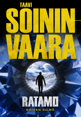 Shivan silmän kannessa on pistoolia pitelevän miehen siluetti pyöreän putken keskellä, taustallaan lumisia vuoria.