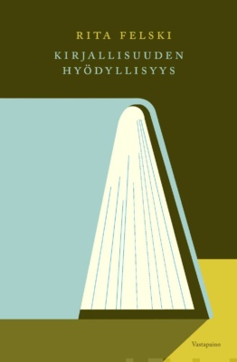 Kirjallisuuden hyödyllisyyden kannessa on piirros kirjasta, joka on tasolla selkä ylöspäin, sivut vähän avoinna.