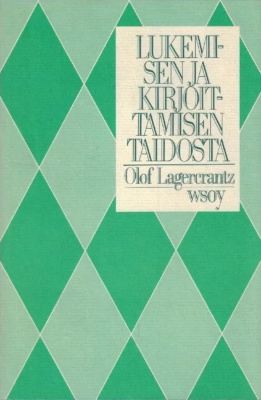 Lukemisen ja kirjoittamisen taidosta -kirjan kannessa on vihreä salmiakkikuvio.