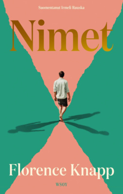 Nimet-kirjan kannessa on vihreiden ja vaaleanpunaisten kolmioiden leikkauspisteessä kuva nuoresta miehestä, josta lähtee kolme varjoa eri suuntiin.