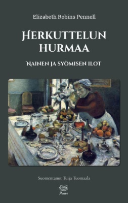 Herkuttelun hurmaa -kirjan kannessa on Henri Matissen maalaus La Desserte, jossa on kuvattuna palvelijanasuinen nainen katetun ruokapöydän vieressä.