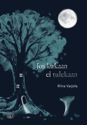 Jos kukaan ei tulekaan -kirjan kannessa on tummasävyinen piirros täysikuun valaisemasta puusta, jossa on ovi ja kaksi ikkunaa, joista loistaa valoa.