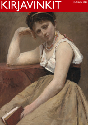 Kannessa on Jean-Baptiste-Camille Corot'n maalaus La Lecture interrompue, jossa nainen istuu kirja kädessään, lukemisensa keskeyttäneenä.
