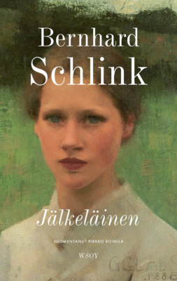 Jälkeläinen-kirjan kannessa on Sir George Clausenin maalaus A Village Maiden, joka esittää nuorta naista vaaleassa asussa, taustallaan vehreä niitty.