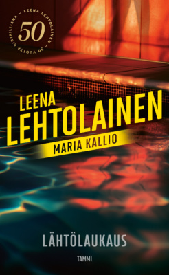 Lähtölaukaus-kirjan kannessa on punaisessa valossa kylpevä lähikuva uima-altaasta.